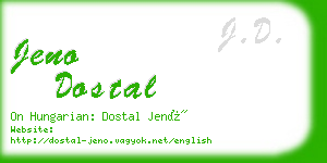 jeno dostal business card